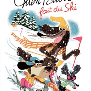Chien pourri fait du ski