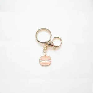 Macaron – Rose – porte clés