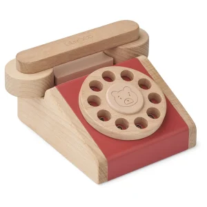 Téléphone en bois rouge
