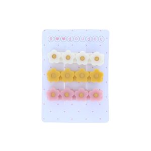 Lot de 3 barrettes 4 fleurs