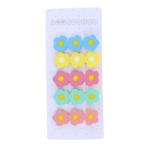 Lot de 5 barrettes 3 fleurs