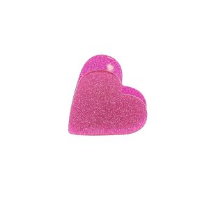 Pince à cheveux cœur rose pâle à paillettes – Dans mon jardin