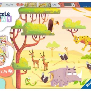 Puzzle&Play – 2×24 pièces – L’heure du safari