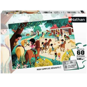 Puzzle enfants – 60 pièces – Bienvenue au centre équestre