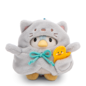 Ensemble de peluches mymochi Penguin Waddle avec costume de canard et de chat