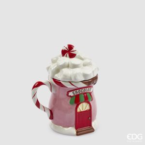 Tasse maison Noël avec couvercle