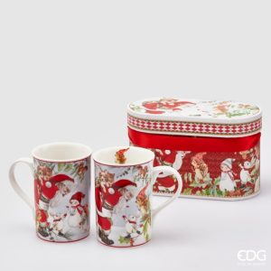 Tasses en porcelaine 2 pièces Père Noël
