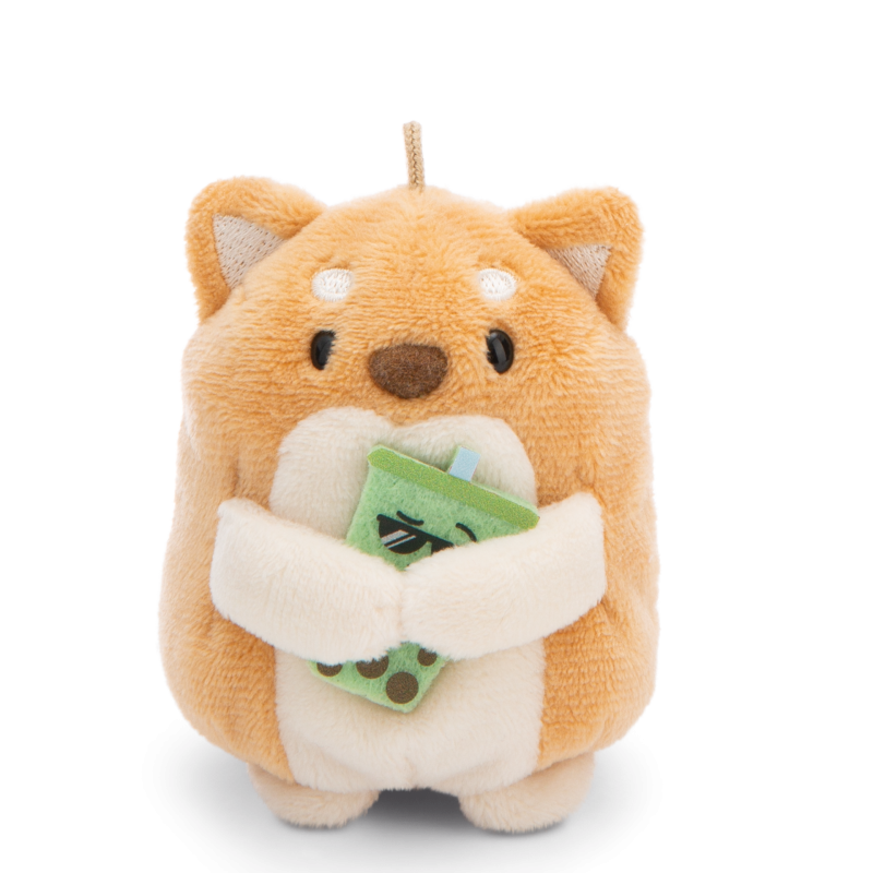 Ensemble peluche chien Hiro avec bubble tea et costume d’ours polaire