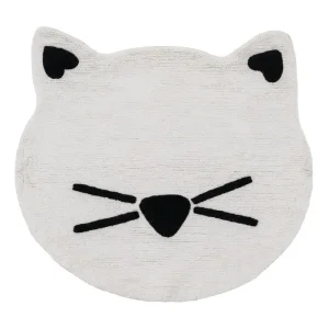 Tapis chat blanc et noir