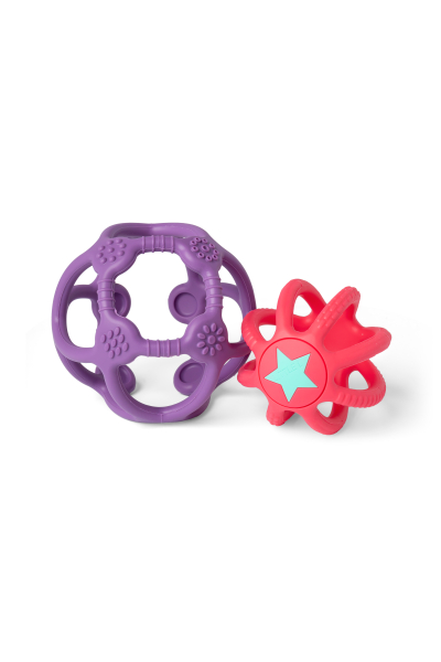 Set de 2 balles sensorielles violet et rose
