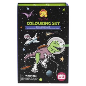 Set de coloriage dinosaures dans l’espace