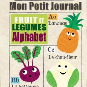 Livre bébé en tissus fruits et légumes alphabet