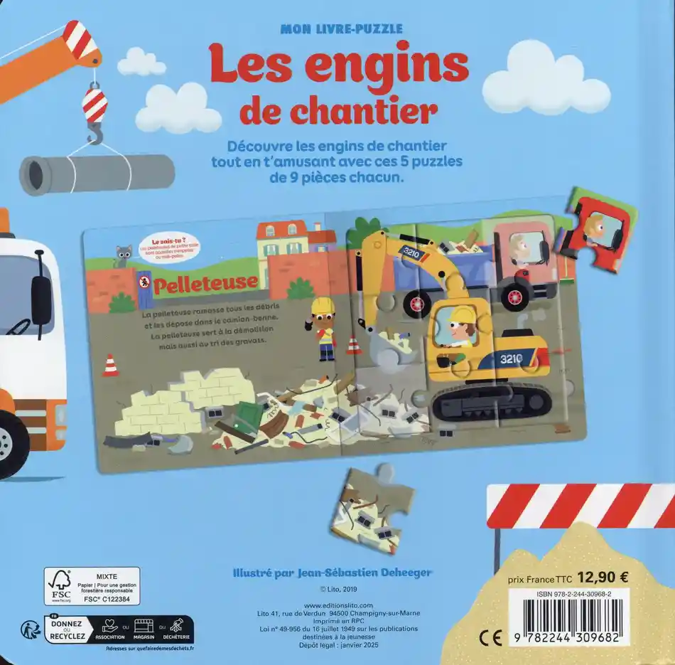 Les engins de chantier – 5 puzzles, 9 pièces