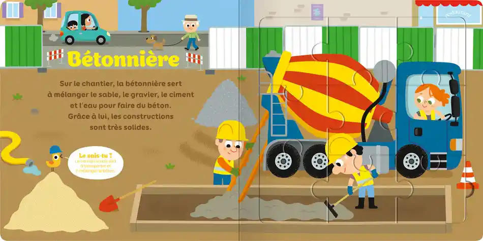 Les engins de chantier – 5 puzzles, 9 pièces