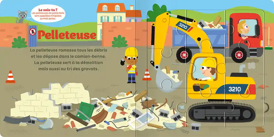 Les engins de chantier – 5 puzzles, 9 pièces