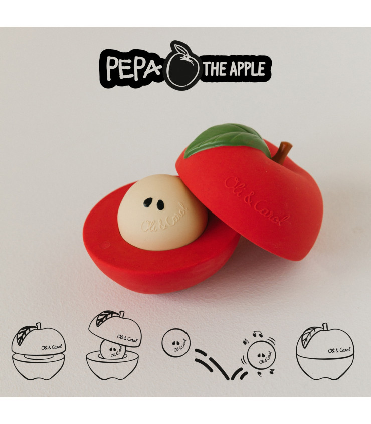 Jouet empilable et balle hochet en forme de pomme