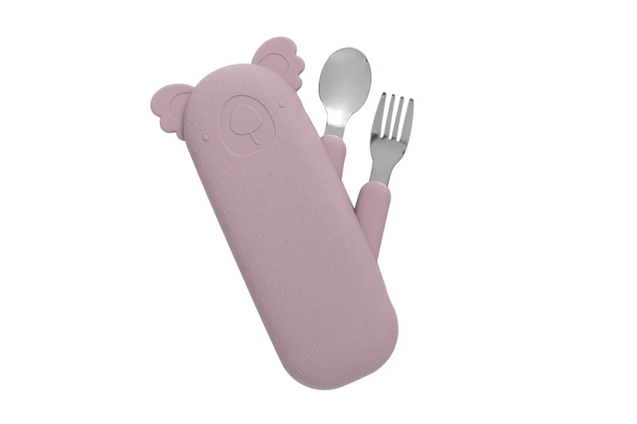 Set de couvert de voyage rose