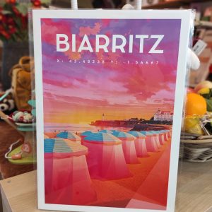 Affiche Illustration Vintage Biarritz