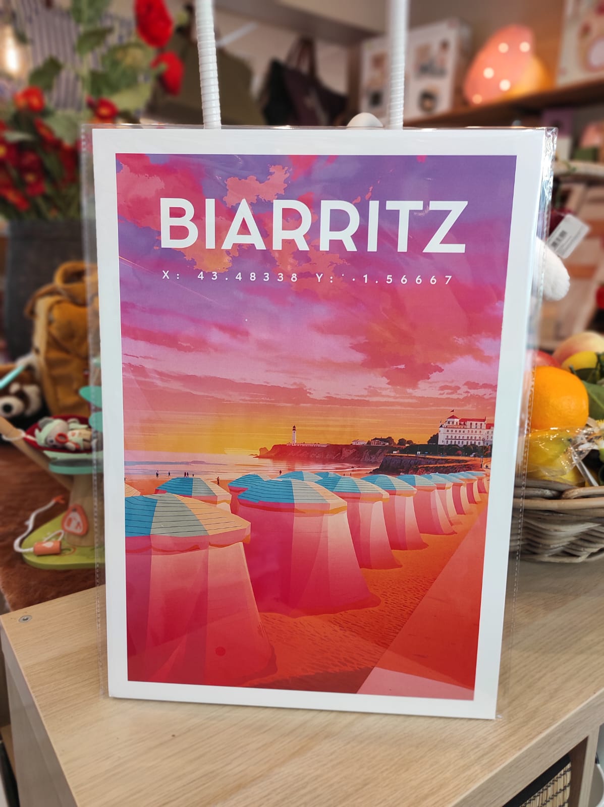 Affiche Illustration Vintage Biarritz