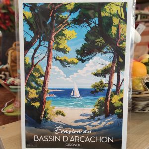 Poster Déco Évasion au Bassin d’Arcachon Illustration Murale