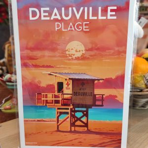 Poster Deauville Plage Vintage