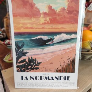 Affiche Normandie – Poster Vintage Surf et Plage