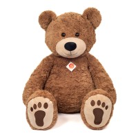 Peluche ours brun assis avec pattes 75 cm