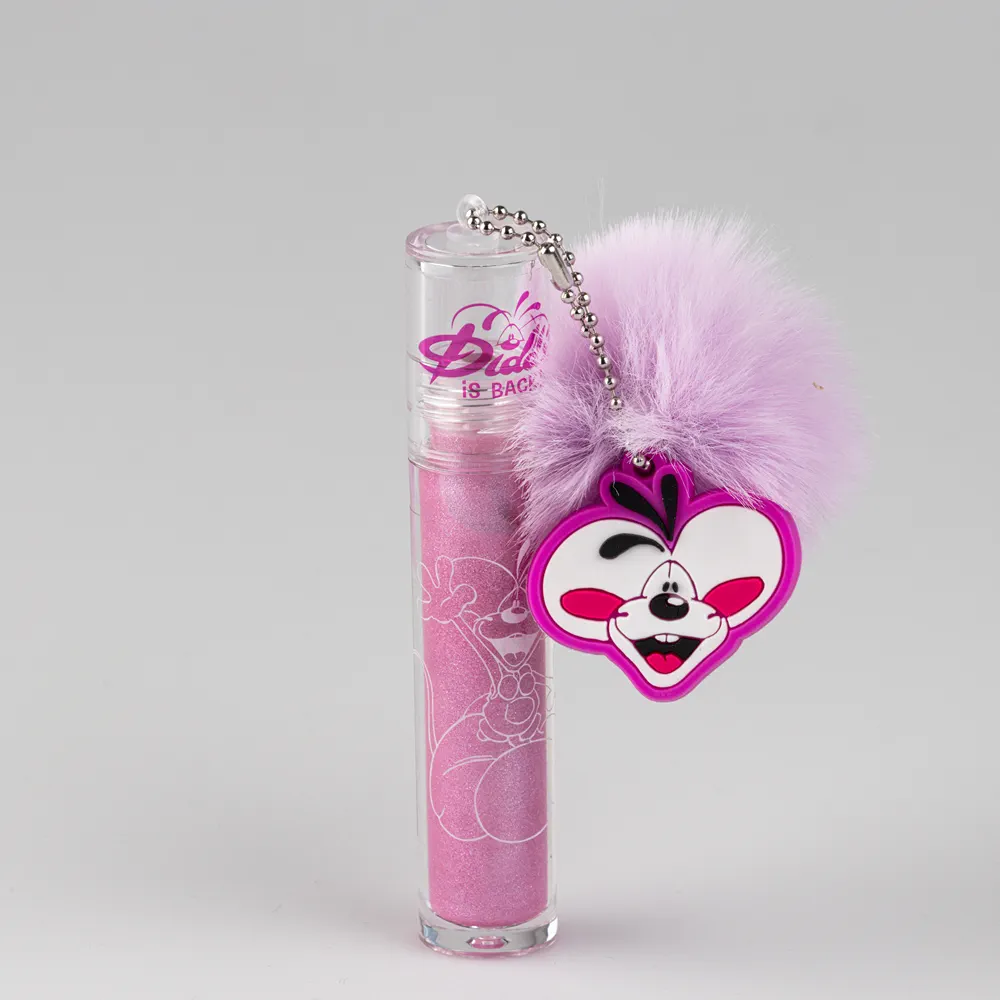 Lip gloss glitter pompon